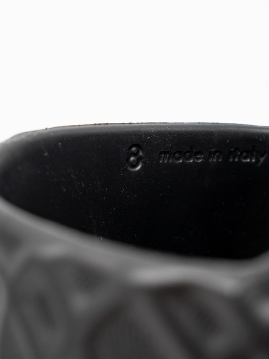 size 8G 8.5 US Gucci GG Black Slides Sandal Rubber Ripple Interlocking